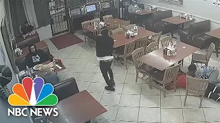 Police searching for man caught on video who shot robber at Houston taqueria