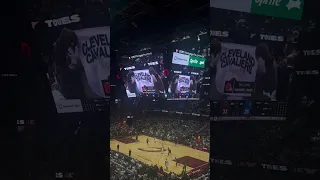 Cleveland Browns OT Dawand Jones supporting the Cleveland Cavaliers during the NBA Playoffs