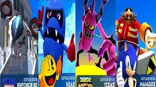 Sonic Dash - All 4 Bosses Battle Eggman Zazz vs Bash Pacman Dr. Robotnik All Characters Unlocked