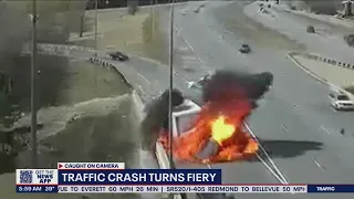 Caught on Camera: Box truck explosion on Minnesota highway | FOX 13 Seattle