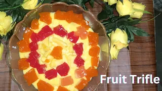 Fruit Custard Trifle/Perfect 1 litre milk custard/Trifle Recipe Mango/Homemade Jelly@Maira Kanwal