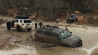 Toyota 4Runner Overlanding at the Barracks in Utah - River Crossing and Getting Stuck in the Mud!