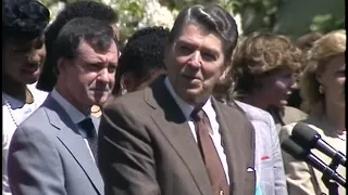 Cuts of President Reagan's Remarks for 1988 NCAA Basketball Champions on April 11, 1988