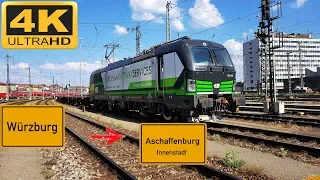 【4K】 Führerstandsmitfahrt Würzburg HBF nach Aschaffenburg HBF über Veitshöchheim, Gemünden, Lohr