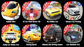 Asphalt Nitro,GT Car Stunt Master,My Holiday Car,Advance Car Parking,Ramp Car Stunts Free,Driving...