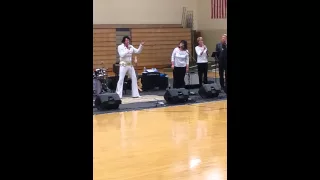 Elvis Presley impersonator "then sings my soul"