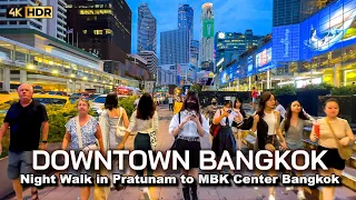 🇹🇭 4K HDR | Night Walk in Downtown Bangkok | Pratunam to MBK Center | Thailand 2023
