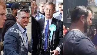 Milkshakes Against Fascism: Nigel Farrage and Tommy Robinson try the “Milkshake Challenge”