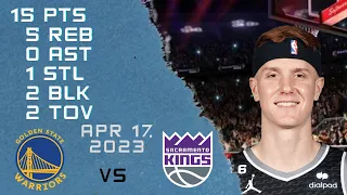 Kevin Huerter NBA player KINGS vs WARRIORS Play-Offs Gameplay Possessions-17-04-2023