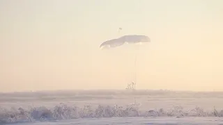 Landing of the Russian BMD-2 airborne combat vehicle