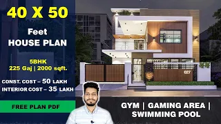 40x50 House plan with Garden | 225 Gaj | 2000 sqft | 40*50 5BHK | 40 by 50 ka Naksha || DV Studio