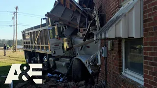 Dump Truck BARRELS Into House After Collision with Stop Sign Runner | Road Wars | A&E