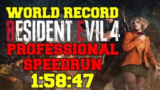 Resident Evil 4 Remake Professional (S+) Speedrun 1:58:47 (WORLDS FIRST SUB 2)