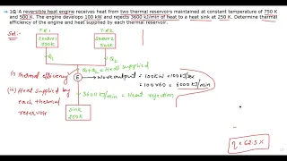 Thermodynamics I Second Law of Thermodynamics I Reversible Heat Engine I Problem No.1