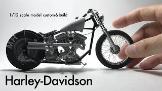 Building Aoshima 1/12 Harley-Davidson Softail Custom Scale Model Custom