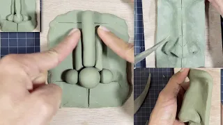 Sculpting nose in clay - human body parts modeling with few easy techniques ( for beginners )