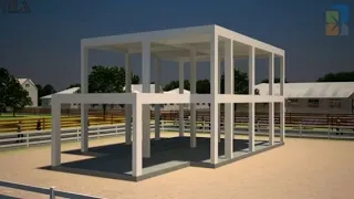 Анимация технологии строительства Железобетонного каркасного дома с установкой сэндвич панелей