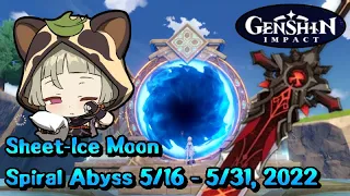 Sheet-Ice Moon (36-Star) -  Spiral Abyss (5/15 - 5/31, 2022) - Genshin Impact v2.6
