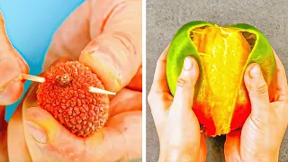 30 unglaubliche Tricks zum Schneiden und Schälen von Obst & Gemüse, die so nützlich sind!