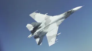 Russian Su-27 Flanker pilots make a dangerous interception of a U.S. Air Force B-52