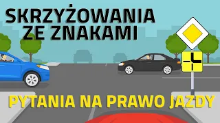 🔶🔻Skrzyżowania ze znakami określającymi pierwszeństwo🔶🔻 Pytania egzaminacyjne na prawo jazdy 2022