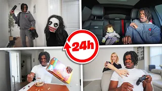 SCARING MY BOYFRIEND WITH PRANKS FOR 24 HOURS! *HE WAS NOT HAVING IT*