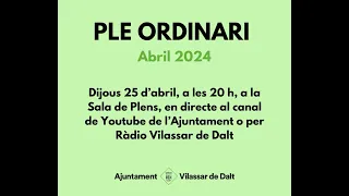 Ple ordinari de 25 d'abril de 2024