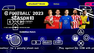 eFootball PES 2023 PPSSPP Update Season 3 New Menu & Face Real Camera PS5