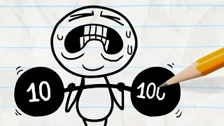 Pencilmate Gets Ripped! -in- "Dumbbell Dummy" Pencilmation Cartoons