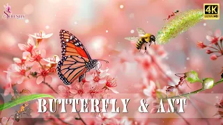 RELAXING JOURNEY 4K - Butterfly & Ant #2 | Music reduce stress, Relax, Stop anxiety and depression🌿🌷