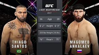 Thiago Santos Vs. Magomed Ankalaev : UFC 4 Gameplay (Legendary Difficulty) (AI Vs AI) (PS4)