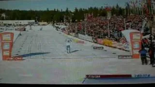 End of 50km WC classic in Trondheim 2009, Alex Harvey 3rd