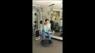 Squat On Bosu With Medicine Ball Cross Twist