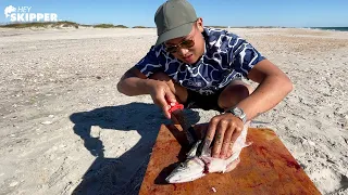 Eating EVERYTHING We Catch- Survival Beach Fishing on Remote Island