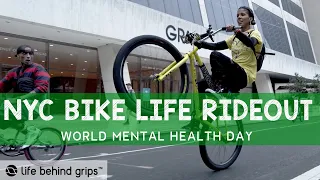 NYC BIKE LIFE RIDEOUT for World Mental Health Day hosted by Ms. Jilly Jillz | LIFE BEHIND GRIPS