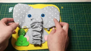 Quiet book | page "Elephant" made of felt | tutorial / Livro  | Página "Elefante" de feltro