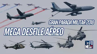 Increíble Desfile Aéreo de las Fuerzas Armadas en Gran Parada Militar Chile 2018, Cámaras FGMEDIA