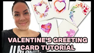 5 in 1 Easy Watercolor Tutorial - Valentine's Day