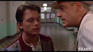 Robert Downey Jr and Tom Holland in Back to the future by Only Movies