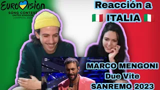 Reaction to ITALY 🇮🇹 Marco Mengoni - Due Vite SANREMO 2023 | Eurovision 2023 | REACCIÓN a Italia