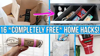 16 *COMPLETELY FREE* HOME HACKS THAT WILL BLOW YOUR MIND! 🤯