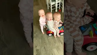 Cute triplets kids happiness 💯😅🚼🏥 #shorts #triplets #baby #family #cutekids