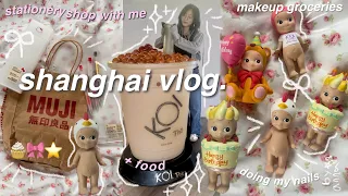 shanghai diaries+ haul 🧁 travel vlog | shop with me~makeup grocery store, sanrio store, sonny angels