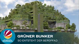 So entsteht der Bergpfad auf dem grünen Bunker in Hamburg-St. Pauli