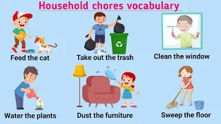 Vocabulary : Household chores vocabulary in English | Daily use sentences