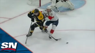 Jake DeBrusk Sets Up Patrice Bergeron Goal With Slick No-Look Pass