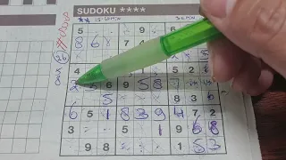 (#8558) Saturday.      Four Stars Sudoku puzzle. Bonus Extra edition. 05-18-2024 Extra part 1 of 4