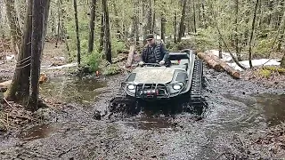 Argo 20 inches rubber tracks testing in swamp