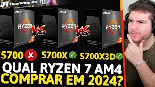 RYZEN 7 5700 VS 5700X VS 5700X3D - PREÇO E PERFOMANCE! QUAL VALE A PENA COMPRAR 2024? TOME CUIDADO!