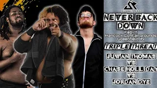 Chase Holliday v Jordan Dye v Juwan Thomas @ Summit Pro Wrestling, Greenfield, IN 2.11.24